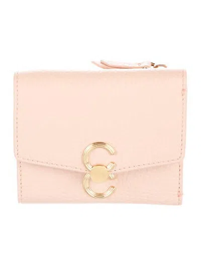 Pre-owned Cafuné Leather Compact Wallet In Pink