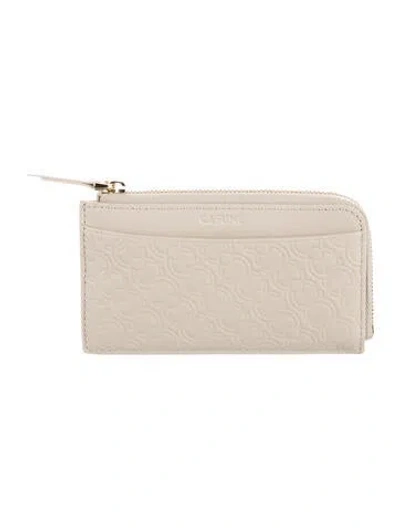 Pre-owned Cafuné Leather Printed Wallet W/ Tags In Neutral