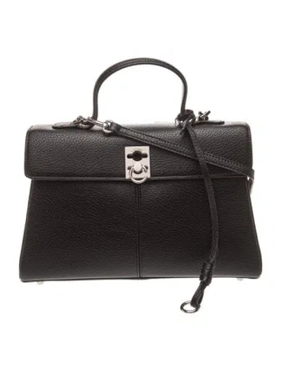 Pre-owned Cafuné Leather Top Handle Bag In Black
