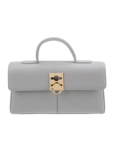 Pre-owned Cafuné Leather Top Handle Bag In Gray