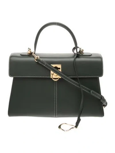 Pre-owned Cafuné Leather Top Handle Bag In Green