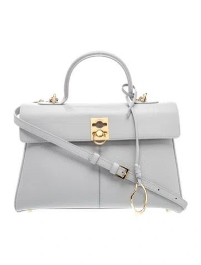 Pre-owned Cafuné Leather Top Handle Bag In Grey