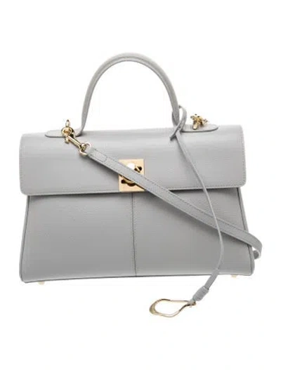 Pre-owned Cafuné Leather Top Handle Bag In Grey