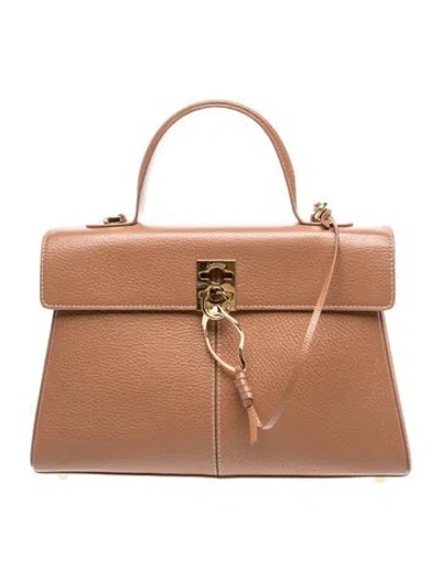 Pre-owned Cafuné Leather Top Handle Bag In Neutrals