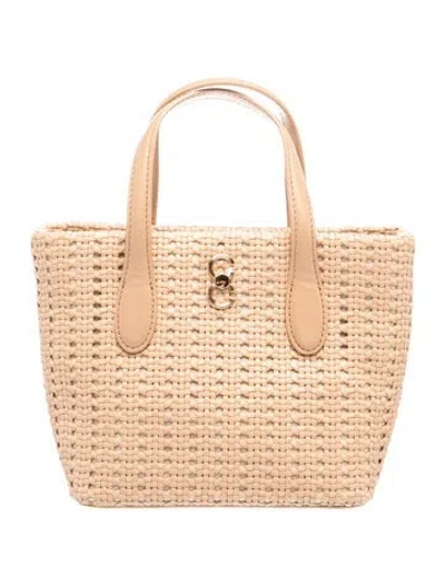 Pre-owned Cafuné Leather Top Handle Bag In Neutrals