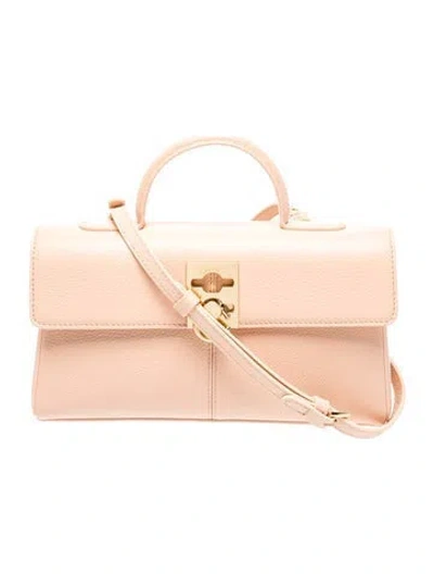 Pre-owned Cafuné Leather Top Handle Bag In Orange