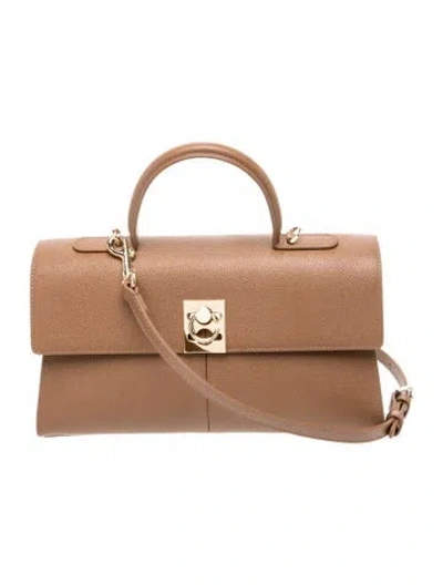 Pre-owned Cafuné Leather Top Handle Bag W/ Tags In Brown