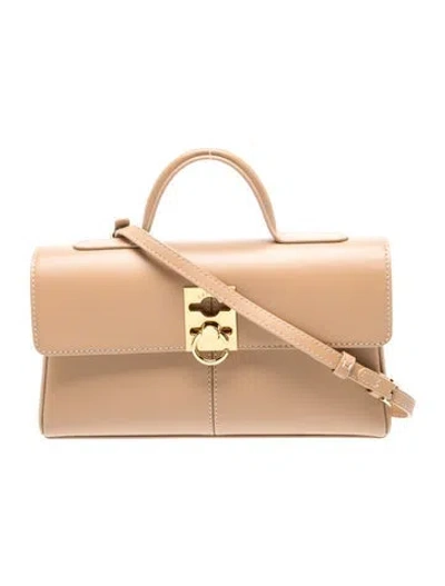 Pre-owned Cafuné Leather Top Handle Bag W/ Tags In Neutrals
