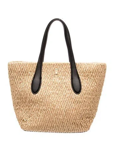 Pre-owned Cafuné Straw Top Handle Bag Medium W/ Tags In Neutrals