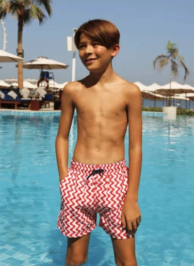 Caha Capo Boys Boardshort Squiggles Red