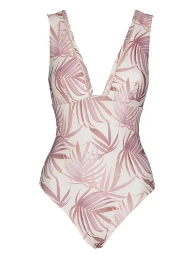 Caha Capo Dubai Madison Palm-print Swimsuit In Pink