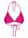 Caha Capo Dubai Ruffled Triangle Bikini Top In Pink