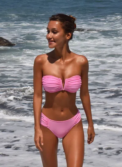 Caha Capo Janice Rouched Bikini Bottom Hollywood Pink