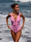 Caha Capo Monica Lace Up One Piece Hollywood Pink