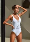 Caha Capo Monica Lace Up One Piece White