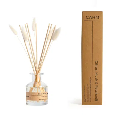 Cahm Neutrals / White Citrus, Musk & Patchouli Luxury Reed Diffuser - Clear
