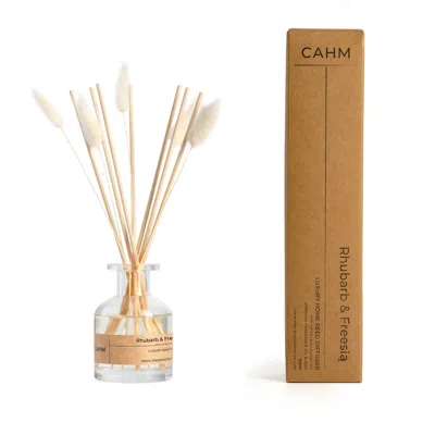 Cahm Neutrals / White Rhubarb & Freesia Luxury Reed Diffuser - Clear