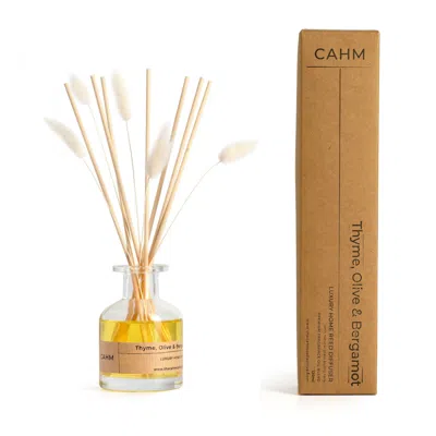 Cahm Neutrals / White Thyme, Olive & Bergamot Luxury Reed Diffuser - Clear