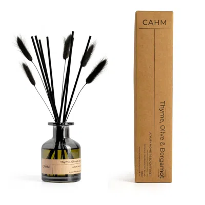 Cahm Thyme, Olive & Bergamot Luxury Reed Diffuser - Black
