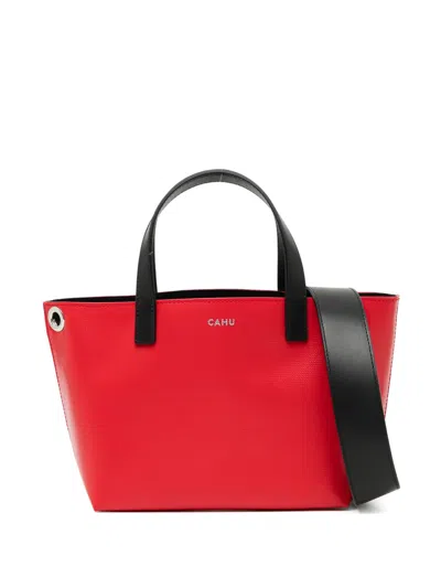 Cahu Logo-printed Tote Bag In Red