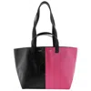 Cahu The Practical Bi-color Tote Bag In Pink/black