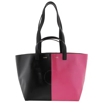 Cahu The Practical Bi-color Tote Bag In Black