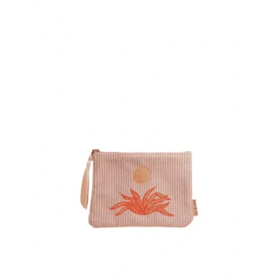 Cai & Jo Corduroy Pouch In Pale Pink From In Gold