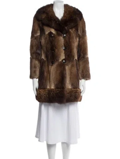 Pre-owned Cain-sloan Fur Fur Coat In Brown