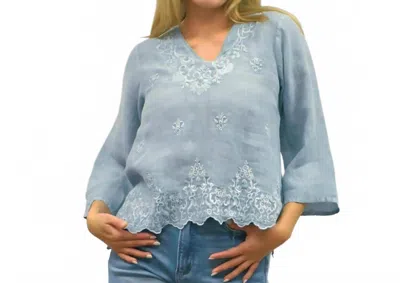 Caite & Kyla Billie Blouse In Blue