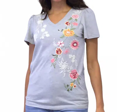 Caite & Kyla Ellis Tee In Grey In Gray