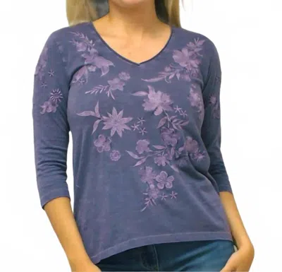 Caite & Kyla Enya Top In Purple In Blue