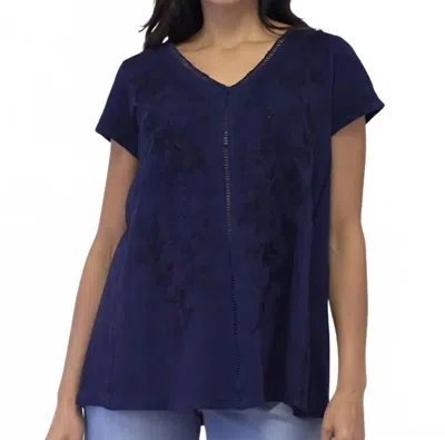 Caite & Kyla Frida Tee In Navy In Blue