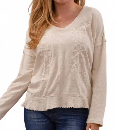 Caite & Kyla Jonna Cotton Gauze Top In Oatmeal In Neutral