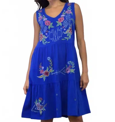 Caite & Kyla Leighann Dress In Cobalt Blue