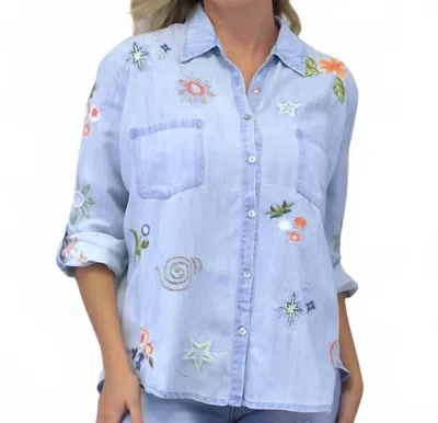 Caite & Kyla Lil Shirt In Light Blue