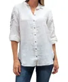 Caite & Kyla Marguerite Shirt In Bright White In White