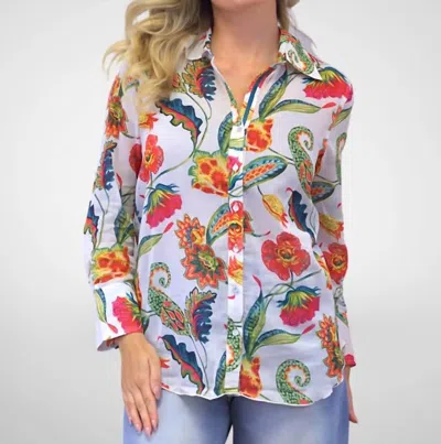 Caite & Kyla Rowan Shirt In Bright In Multi
