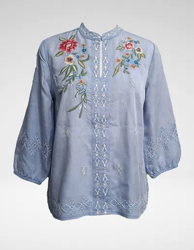 Caite & Kyla Women's Yana Blouse In Blue