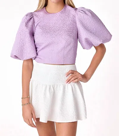Cake For Dinner Callie Puff Sleeve Top In Lavender In Purple