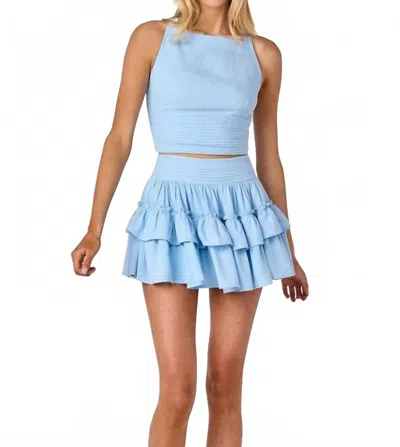 Cake For Dinner Pisa Pleated Skirt In Blue