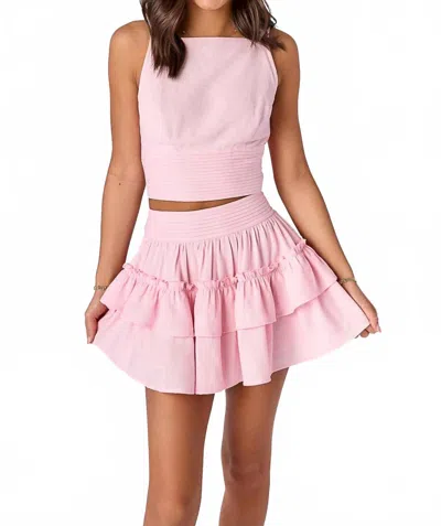 Cake For Dinner Pisa Pleated Skirt In Rosa In Pink