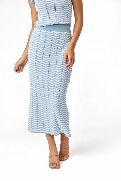Cake For Dinner Rosso Knit Midi Skirt In Blue