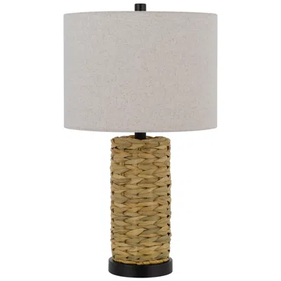Cal Lighting 150w 3 Way Boho Rattan Table Lamp In Gray