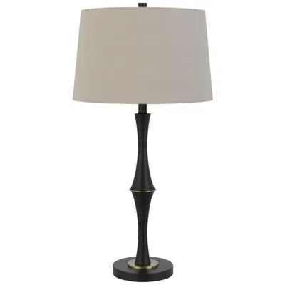 Cal Lighting 150w 3 Way Cohoes Metal Table Lamp With Hardback Linen Shade