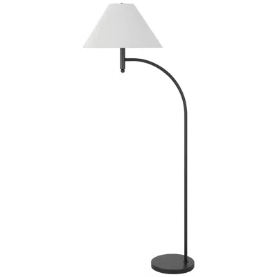 Cal Lighting 150w 3 Way Groton Metal Mini Arc Floor Lamp With Hardback Fabric Shade