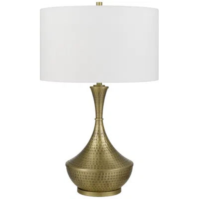 Cal Lighting 150w 3 Way Hove Hand Hammered Metal Table Lamp