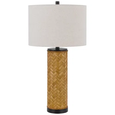Cal Lighting 150w 3 Way Rattan Table Lamp In Gray
