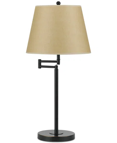 Cal Lighting 150w 3-way Andros Metla Swing Arm Table Lamp In Black