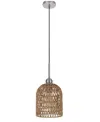 Cal Lighting 17.25" Height Fabric Pendant In Burlap