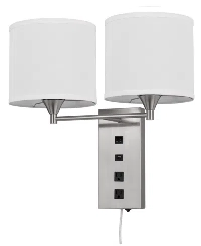 Cal Lighting 19" Height Metal Wall Lamp In Silver